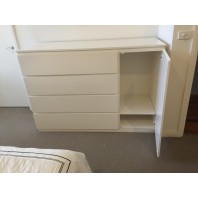 white bedroom chest of drawers +hanging space
